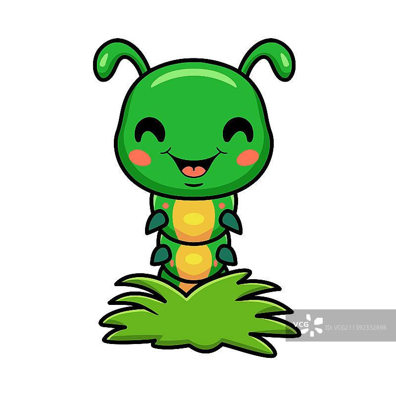 可爱的小毛毛虫卡通角色图片素材