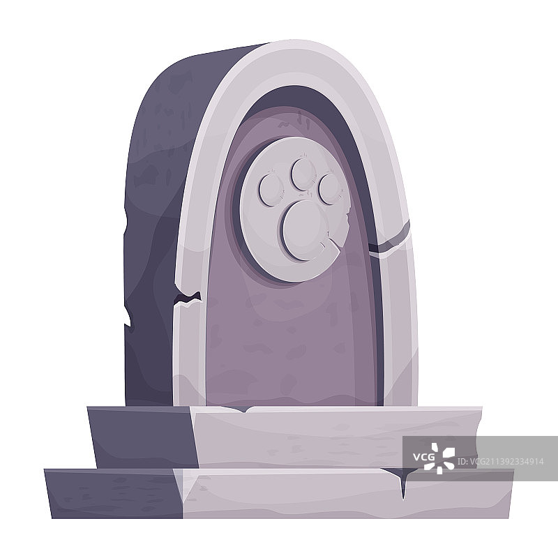 宠物墓碑动物葬礼，带有脚印图片素材