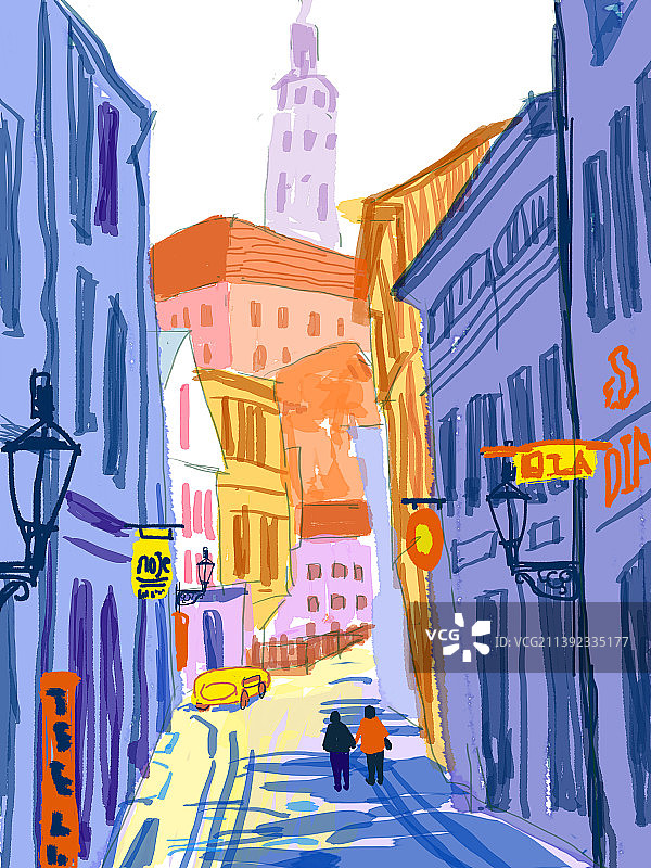 城市街道上的人们图片素材