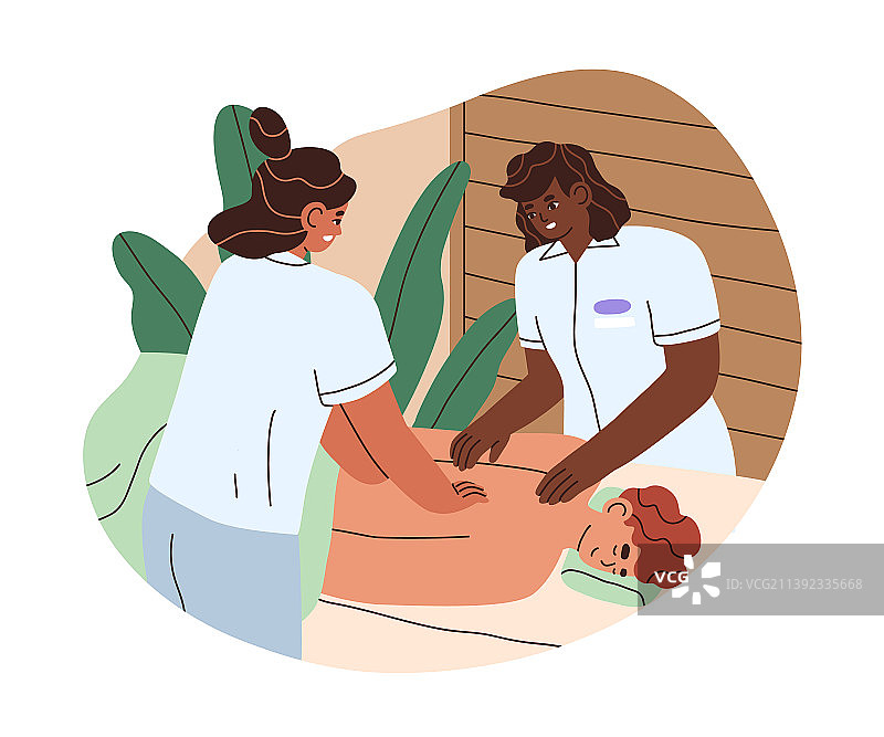 客户享受四手按摩图片素材
