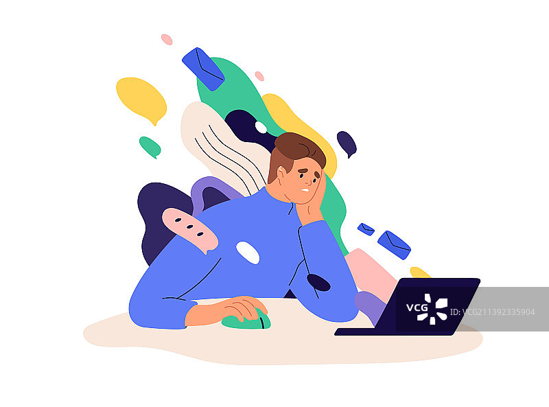 信息过载和数据过剩概念图片素材