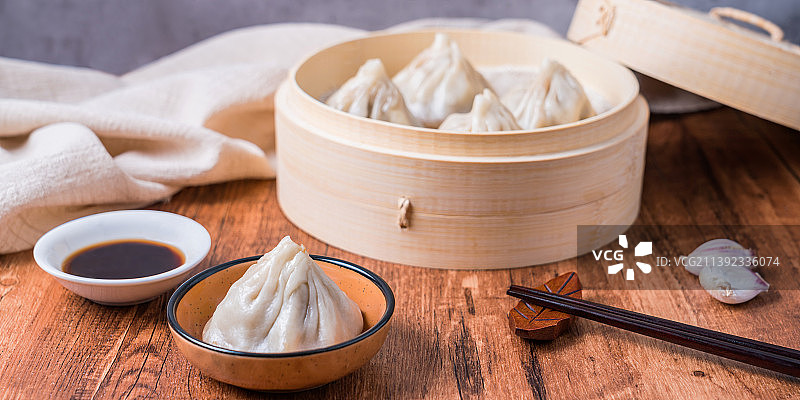 一笼无锡美食鲜肉汤包图片素材