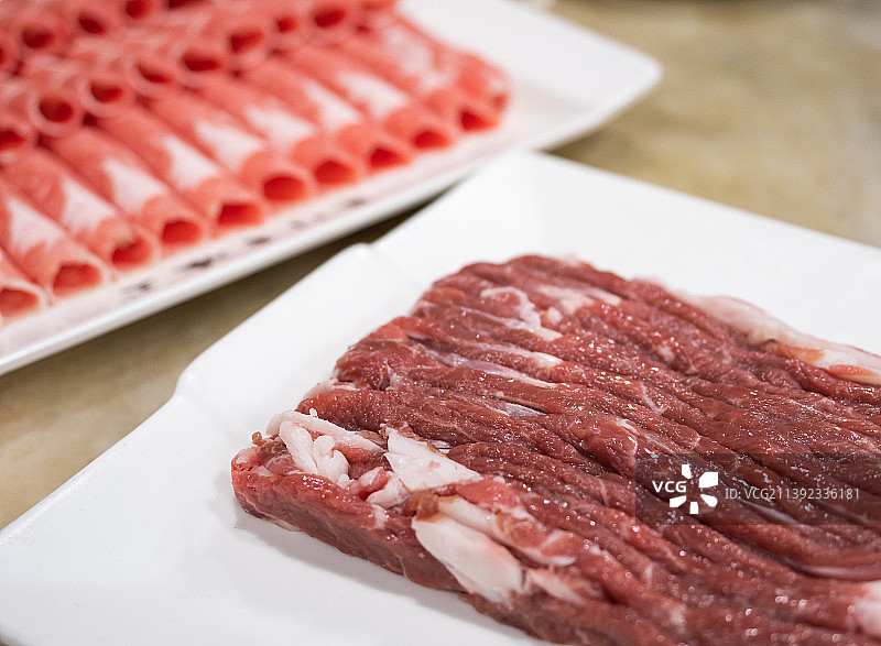老北京涮羊肉手切羊肉图片素材