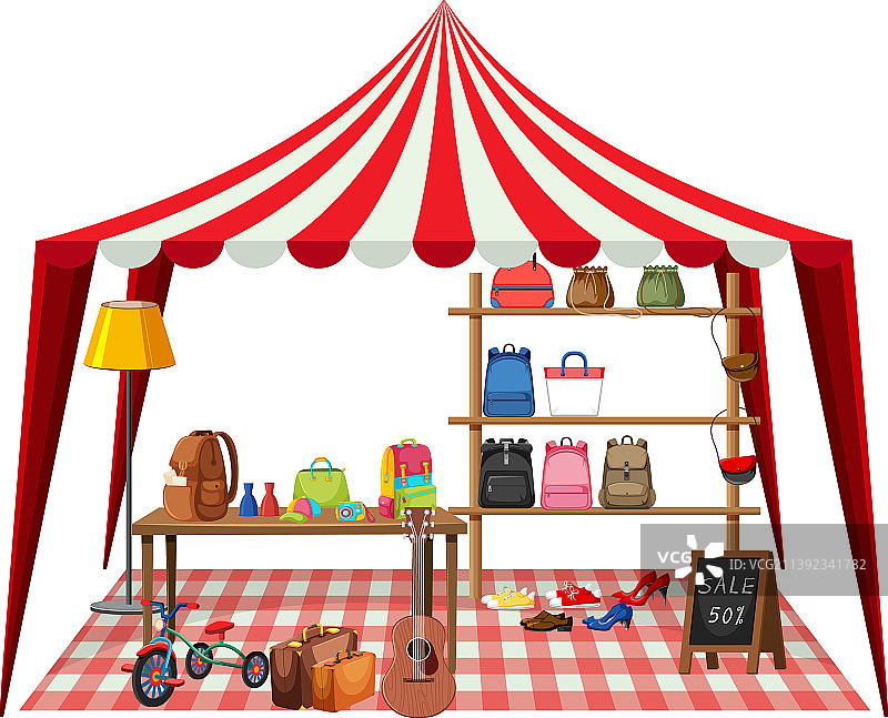 二手服装跳蚤市场概念店铺图片素材