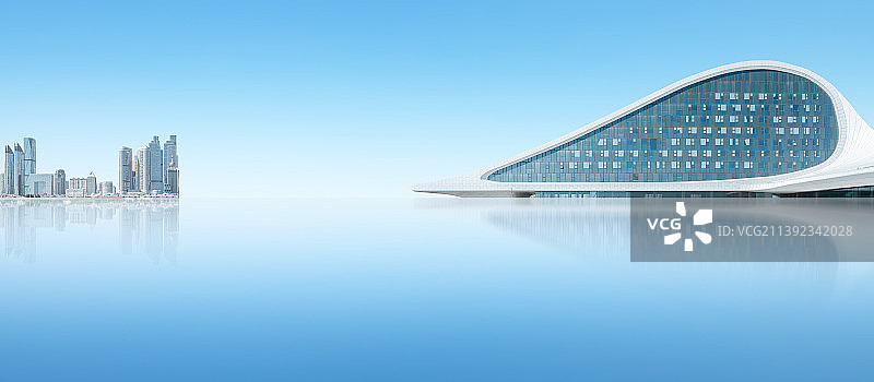 简约现代建筑道路平台图片素材