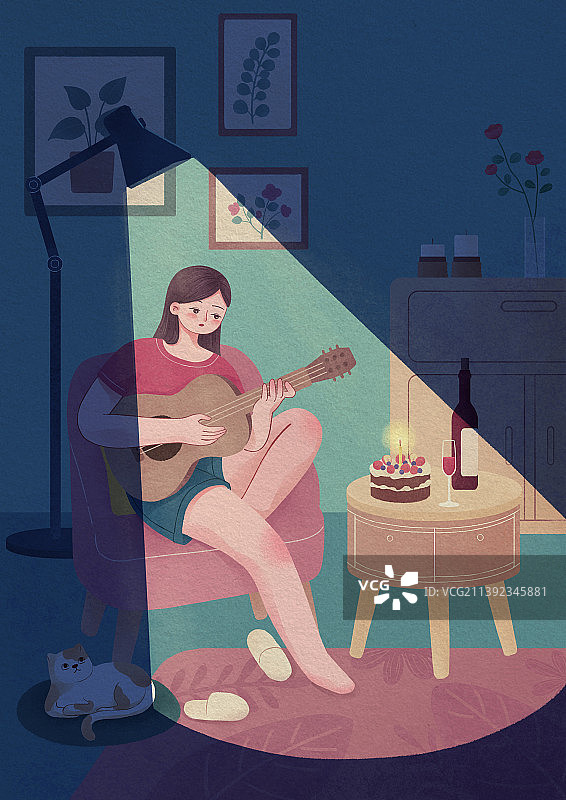 一个人的生日图片素材