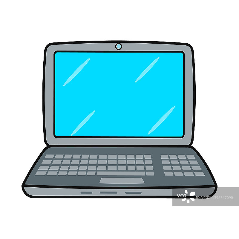 手绘卡通可爱笔记本电脑形象图片素材