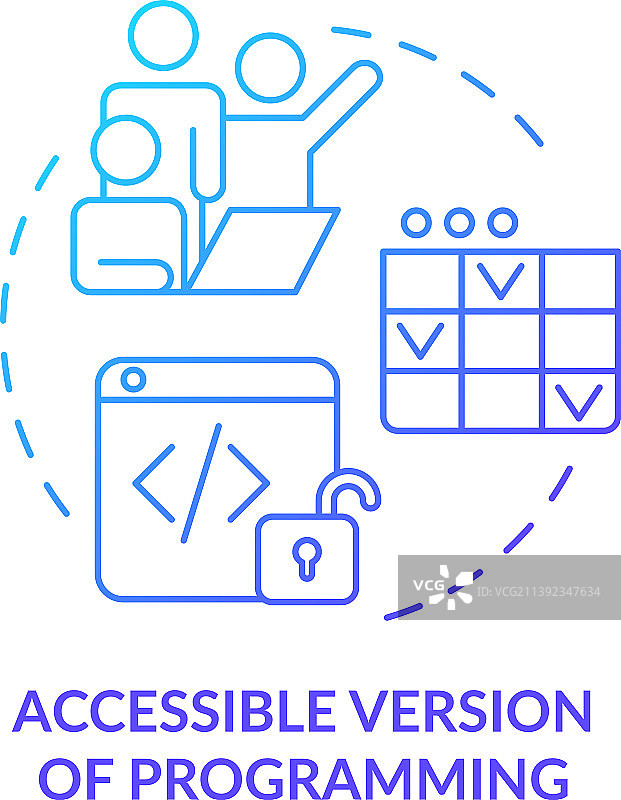 蓝色渐变无障碍编程版本图片素材