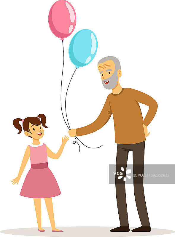 爷爷和孙女图片素材