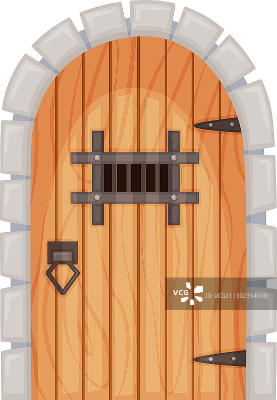 卡通中世纪城堡入口大门和地牢图片素材