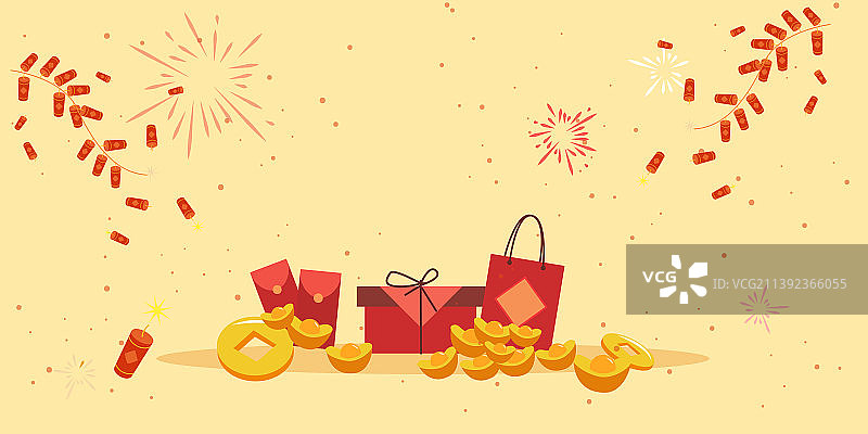 新年春节福牛祝贺牛年大吉送礼物图片素材