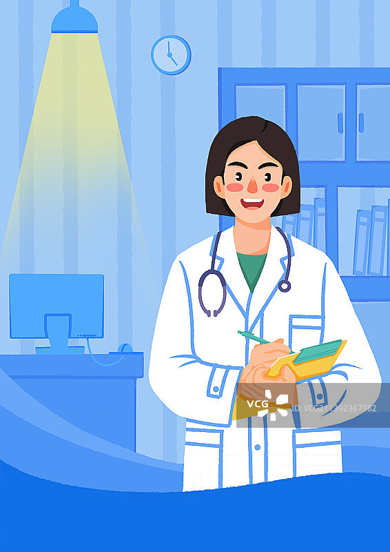 医生手拿文件，医院办公室图片素材