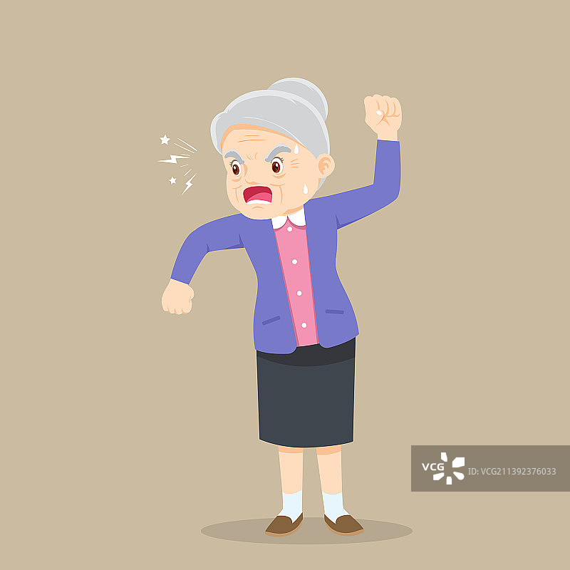 年长的女人生气地责骂图片素材