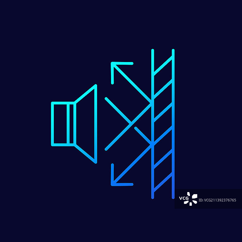 深色背景上的隔音线条图标图片素材