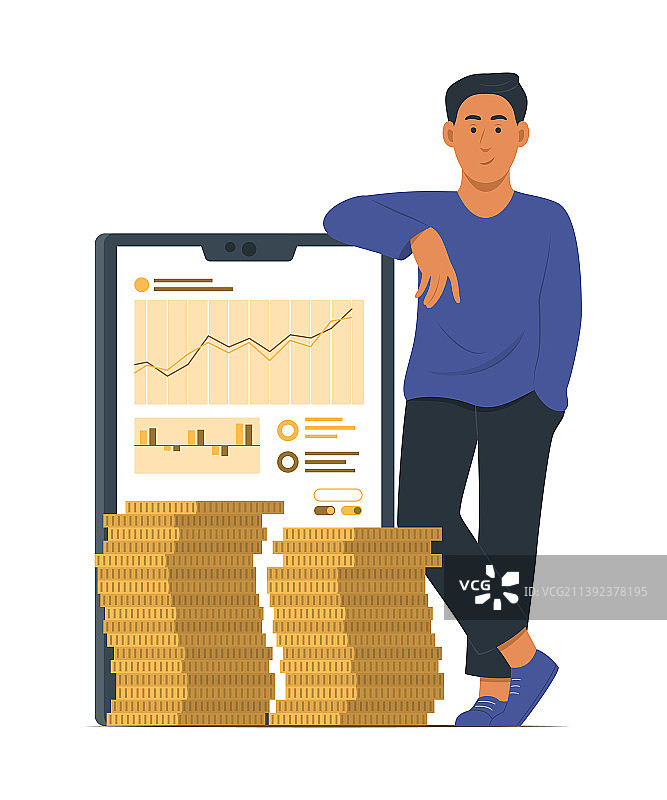 投资并获得利润的男人图片素材