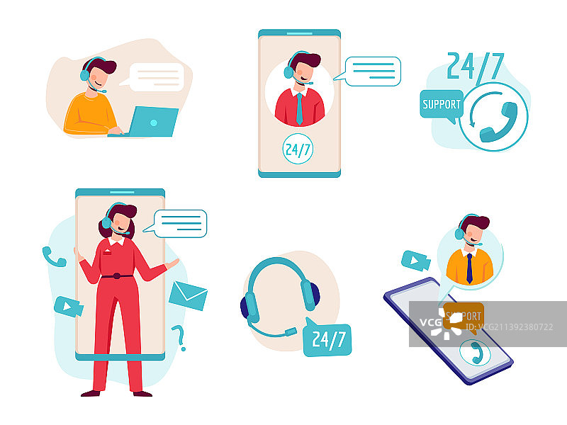 在线助手虚拟客服聊天帮助图片素材
