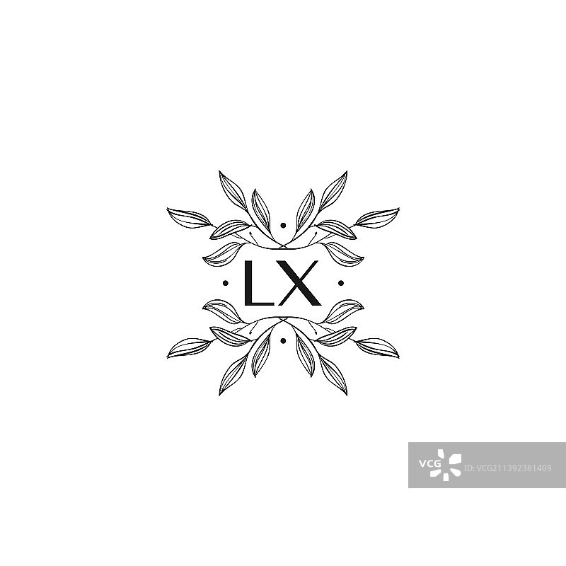 LX首字母花卉标志模板图片素材