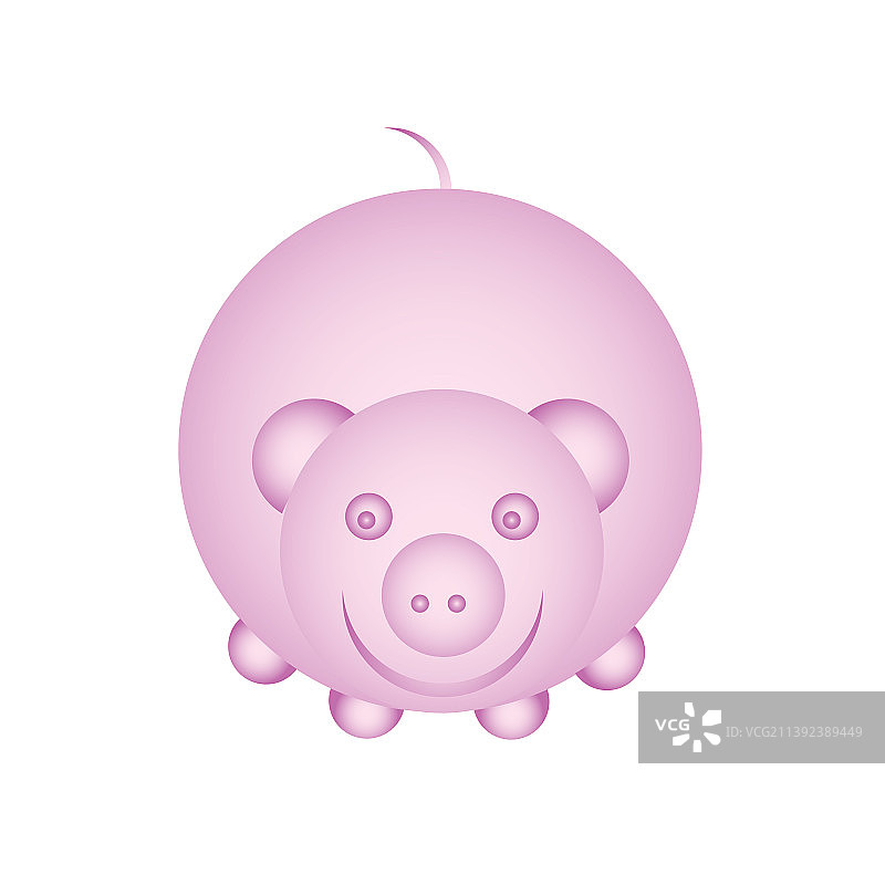 粉色微笑小猪存钱罐剪影图片素材