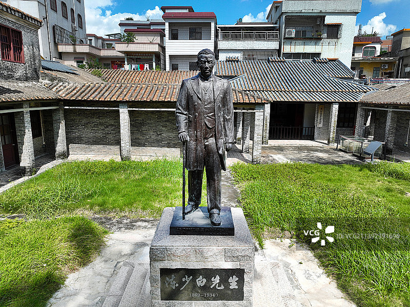 广东省江门市江海区陈少白故居航拍图片素材