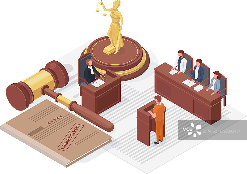 法律公正等距概念：忒弥斯和法官图片素材