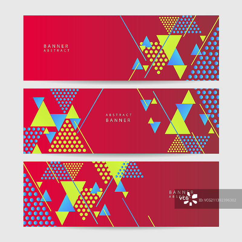 孟菲斯三角形红蓝黄色彩色图案图片素材