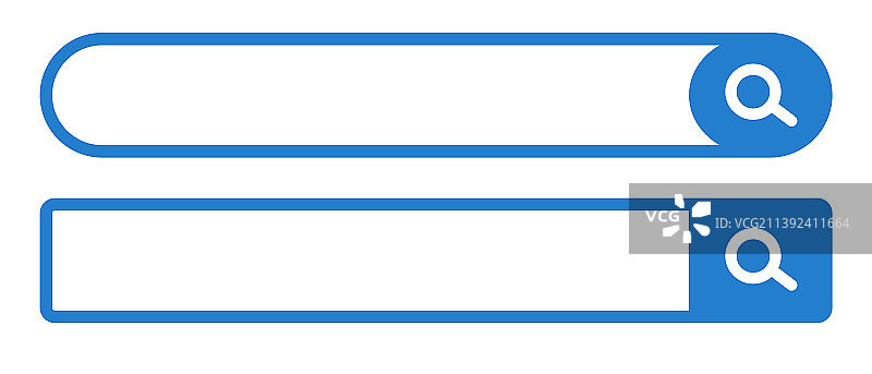 圆形搜索栏和搜索框图标集图片素材
