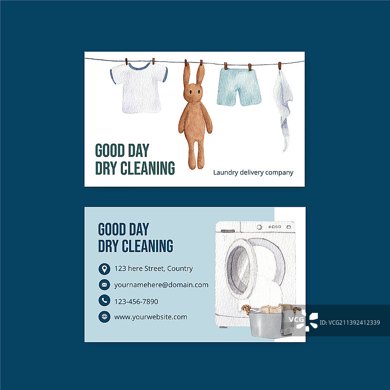 洗衣日名片模板图片素材