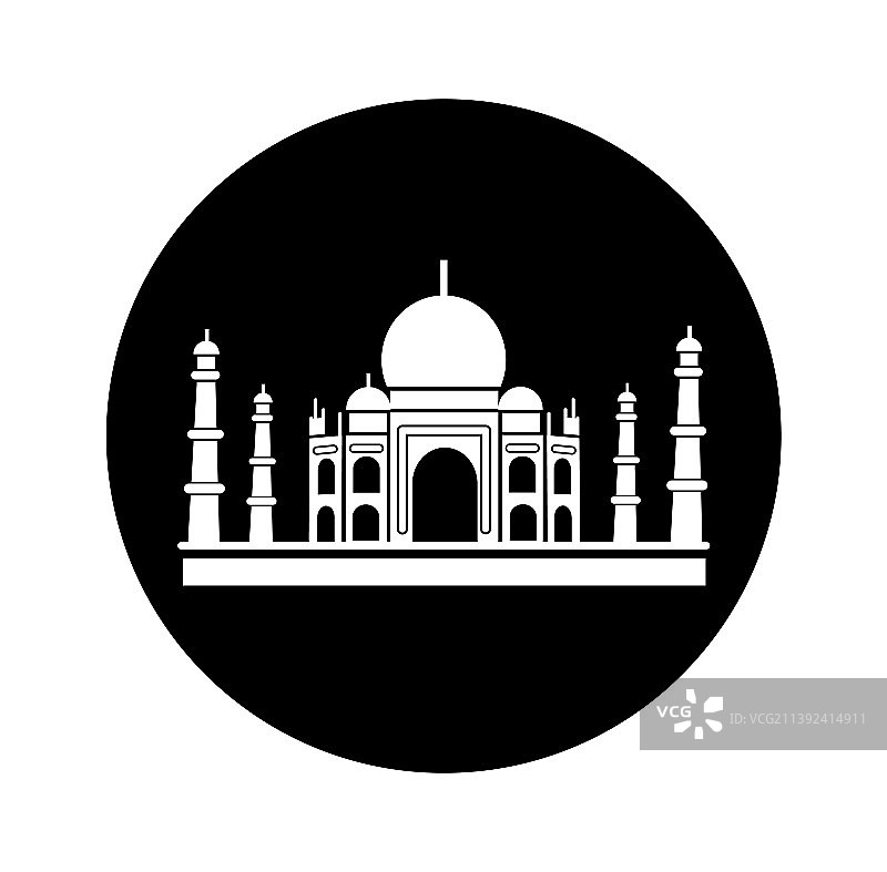 泰姬陵标志建筑图形符号图片素材