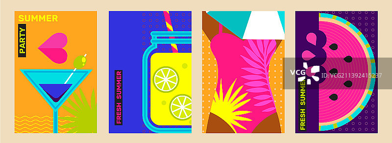 新鲜夏季派对海报设计模板图片素材