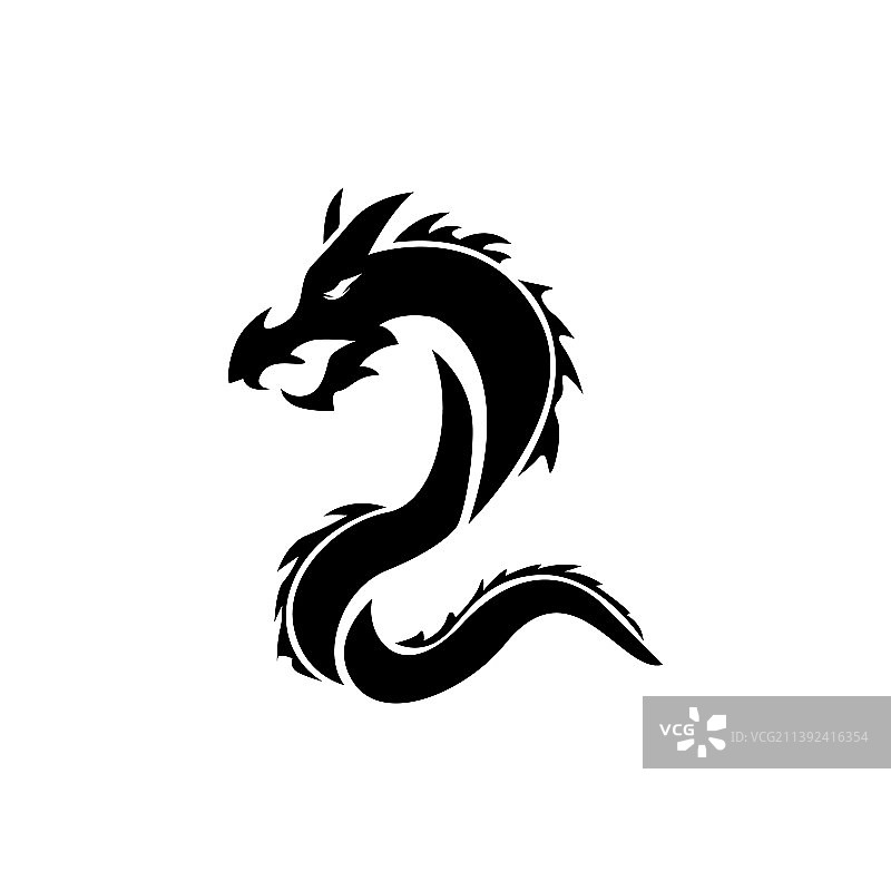 龙吉祥物Logo设计模板剪影图片素材