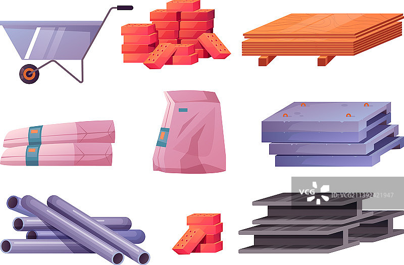 建筑材料隔离图形设计图片素材