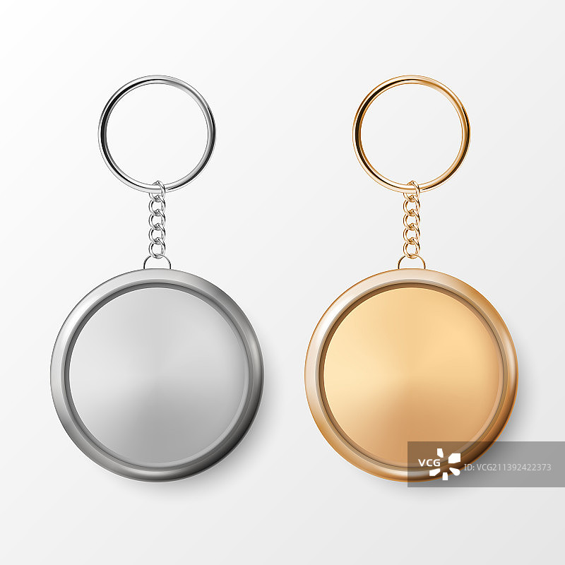 3D质感圆形银色钥匙扣图片素材