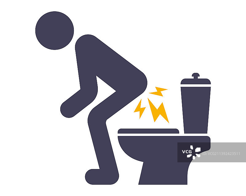 如厕时因肠道胀气引起的疼痛图片素材