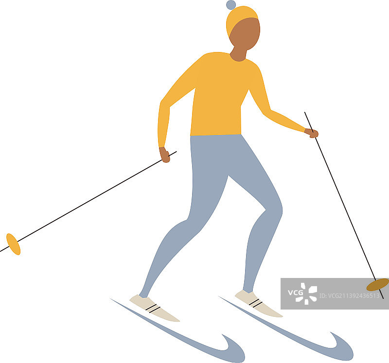 卡通滑雪者角色图片素材