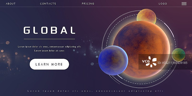 太空宇宙行星星系未来科技感全球化展板图片素材