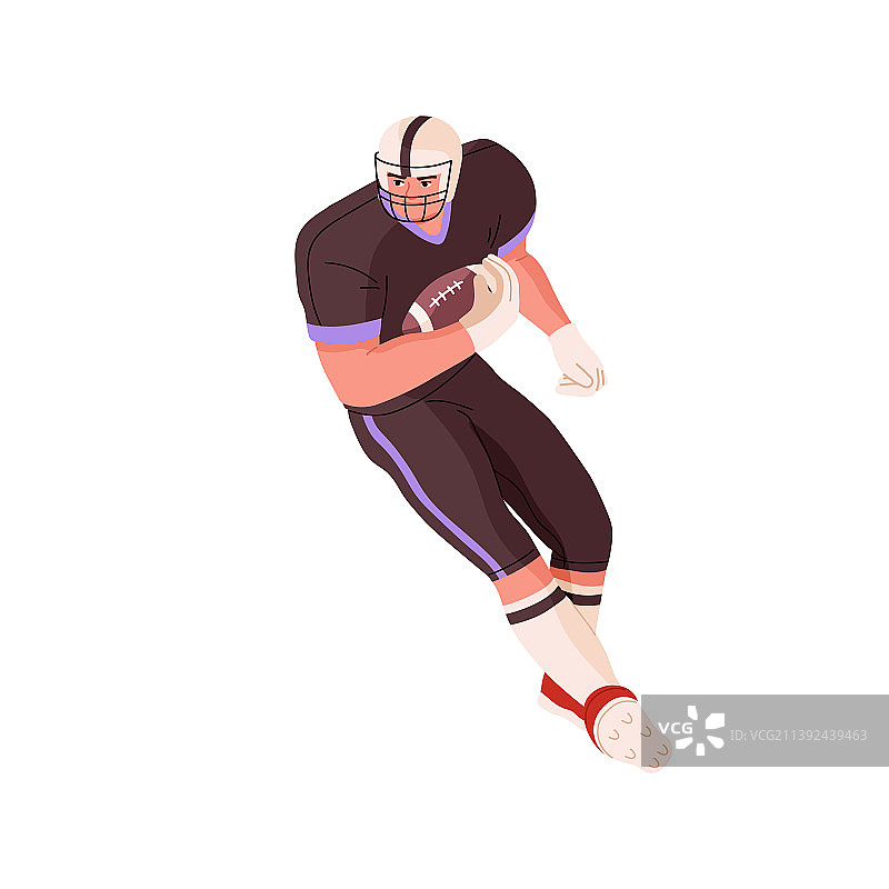 橄榄球运动员手持接球图片素材
