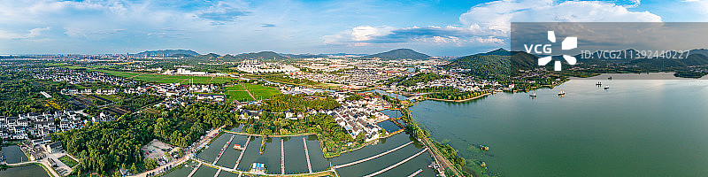 苏州市吴中区太湖边城镇光福古镇风光图片素材