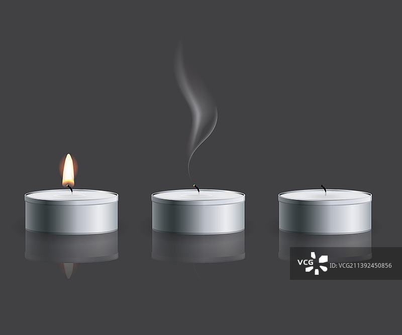 带火焰的逼真茶蜡图片素材