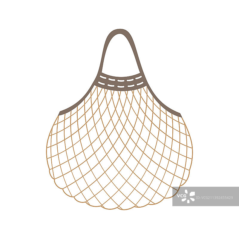 白色背景上的可重复使用的网状环保袋图片素材