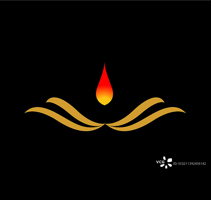 金色油灯图标图片素材