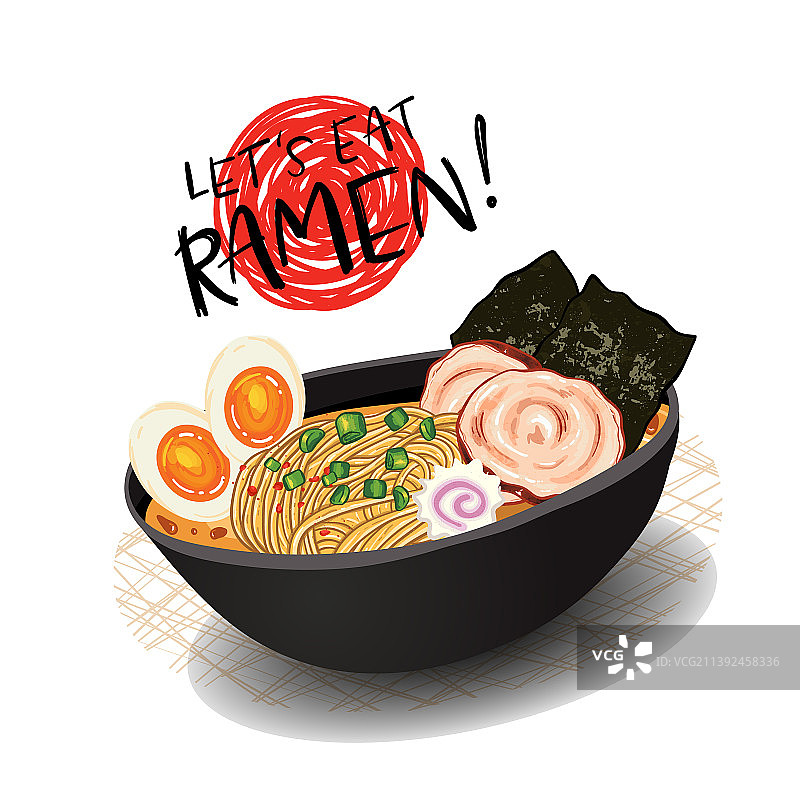 手绘美味拉面图片素材