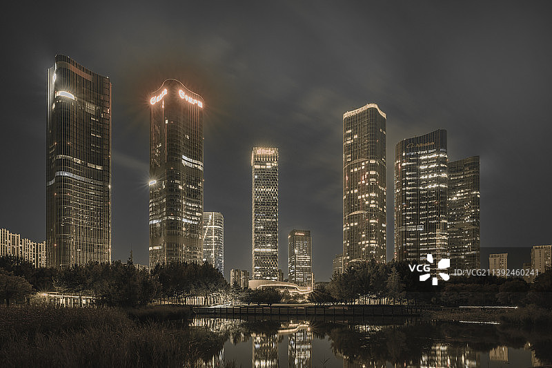 北京望京夜景图片素材