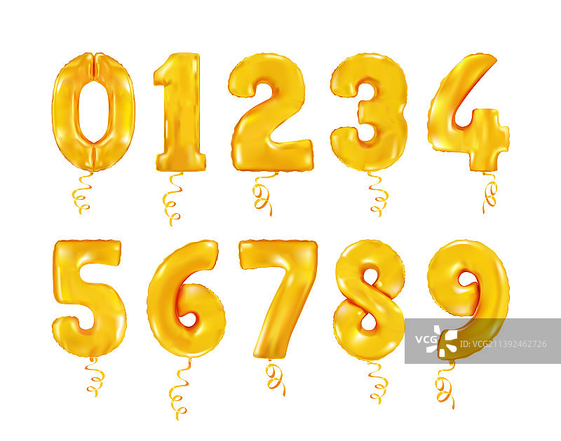 数字形状的气球套装图片素材