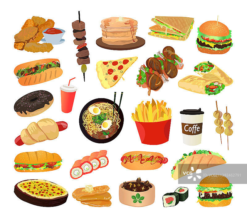快餐套餐图片素材