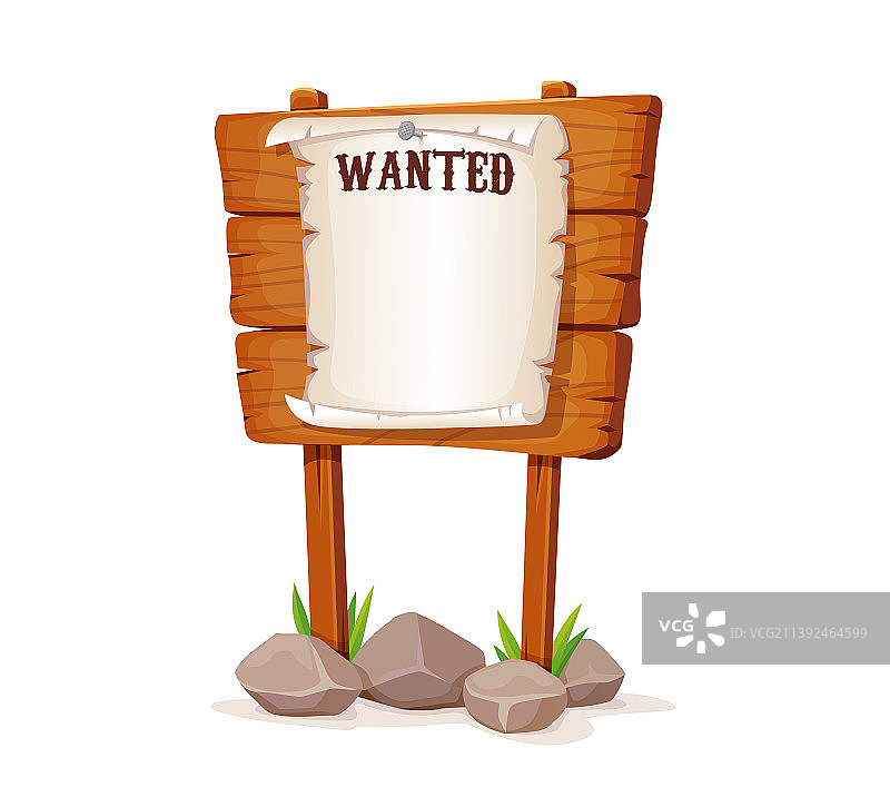 卡通西部通缉令木板背景图片素材