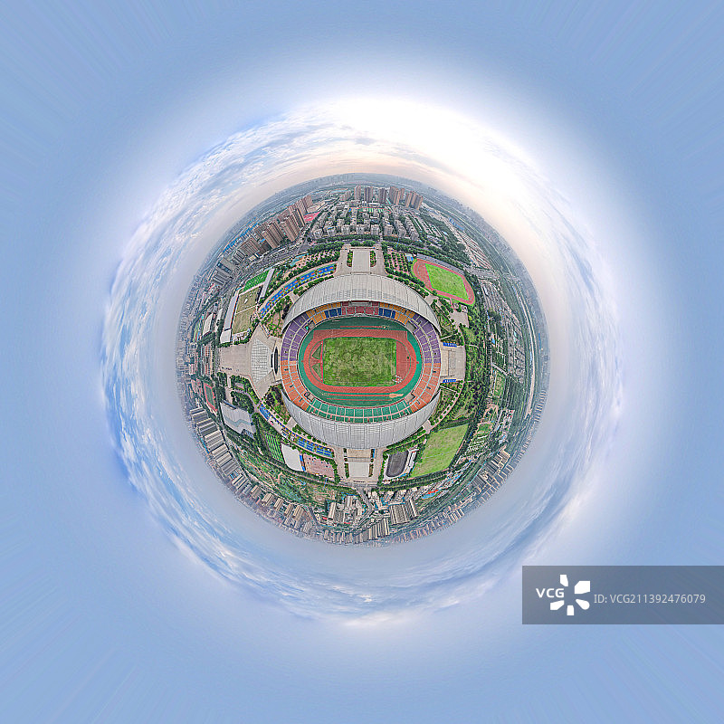 中国河南郑州市体育中心航拍视角图片素材