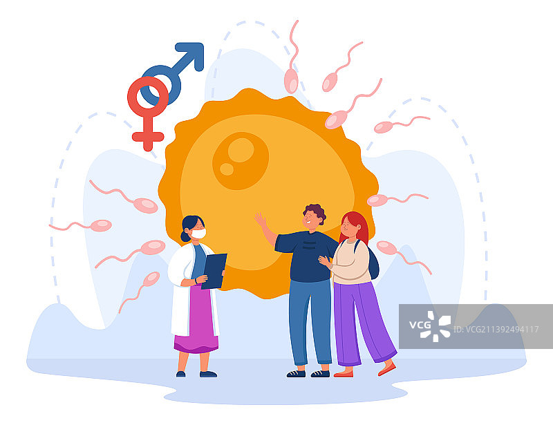 年轻夫妇拜访妇科医生图片素材