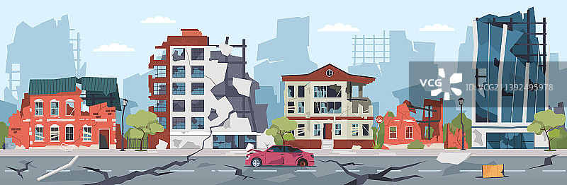 自然灾害城市地震图片素材