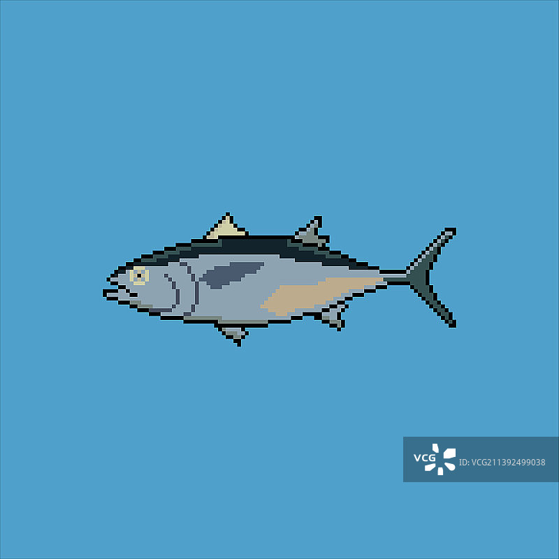 像素艺术风格的金枪鱼图片素材