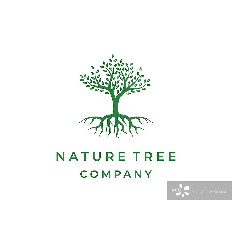 树木和树根Logo设计抽象树图片素材
